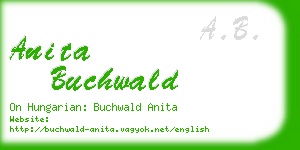 anita buchwald business card